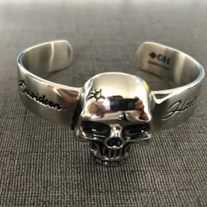 Harley Davidson carved skull Bracelet