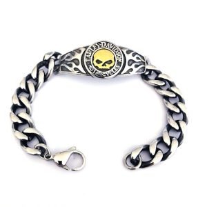 Harley Davidson golden skull Bracelet