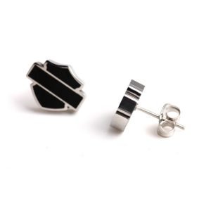 Harley Davidson black logo Earrings