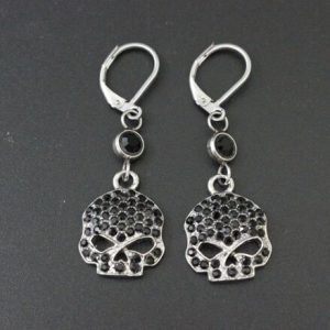 Harley Davidson carved skull Earrings