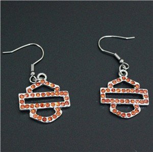 Harley Davidson carved logo Earrings
