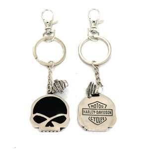 Harley Davidson black skull Keychain