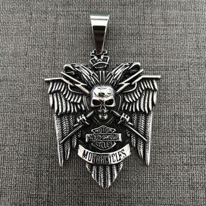 Harley Davidson decorated skull Pendant