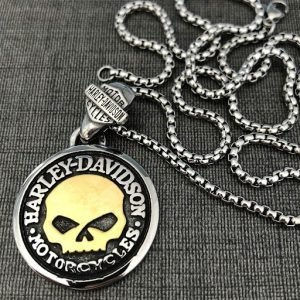 Harley Davidson golden skull Pendant
