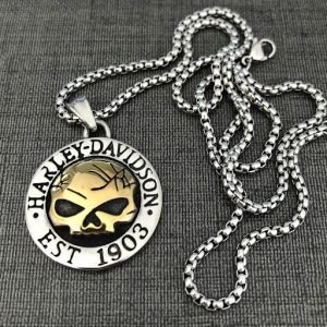 Harley Davidson golden skull Pendant