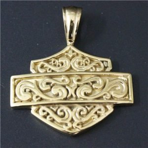 Harley Davidson golden carved Pendant