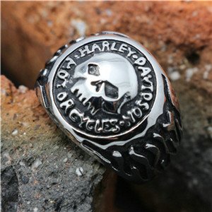 Harley Davidson skull ring