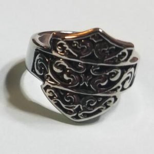 Carved Detail Biker Ring – Design 2254