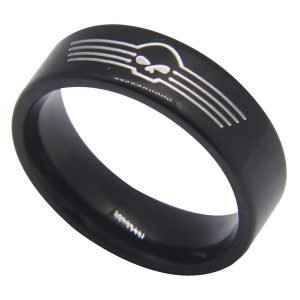 Black Biker Band Ring – Motorcycle-Inspired Jewelry