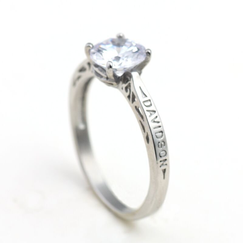 Harley Davidson white gem ring