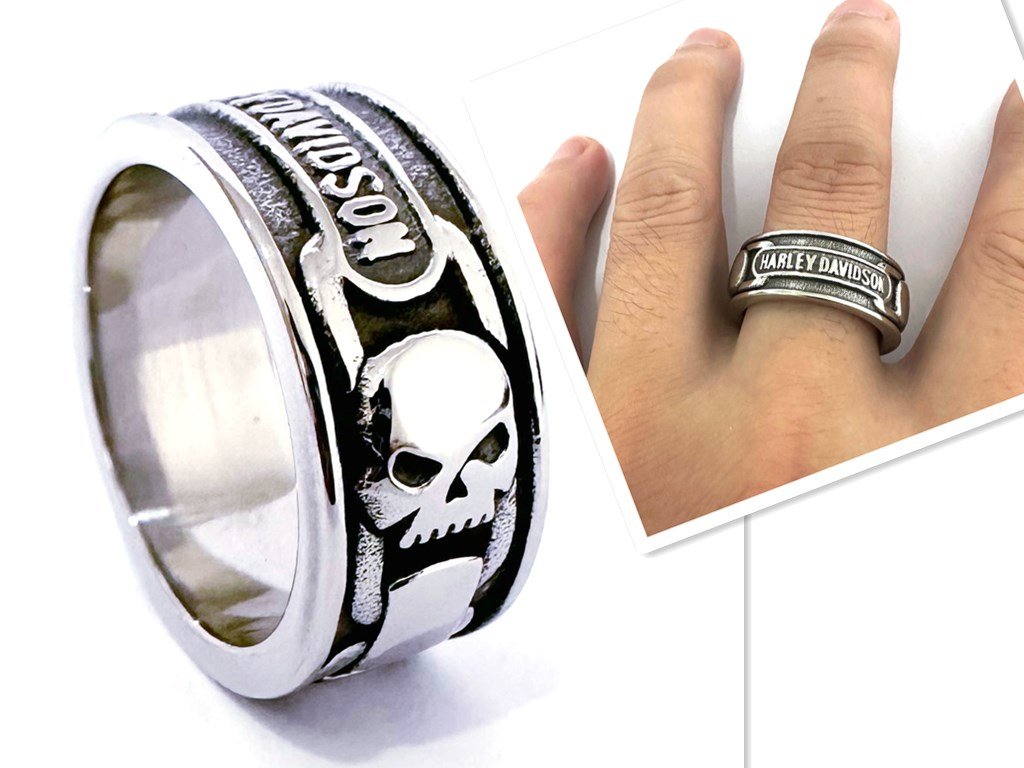 Harley Davidson skull ring