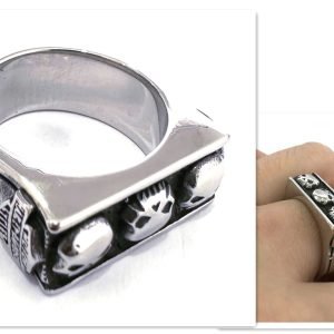 Harley Davidson skulls ring