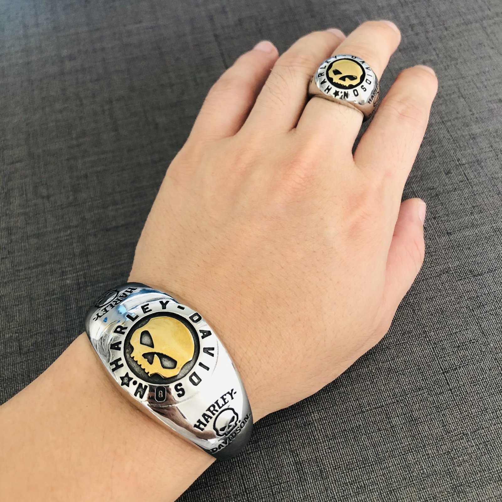 Harley Davidson skull ring