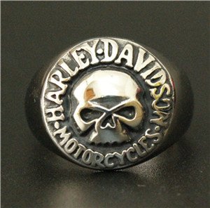 Harley Davidson skull ring