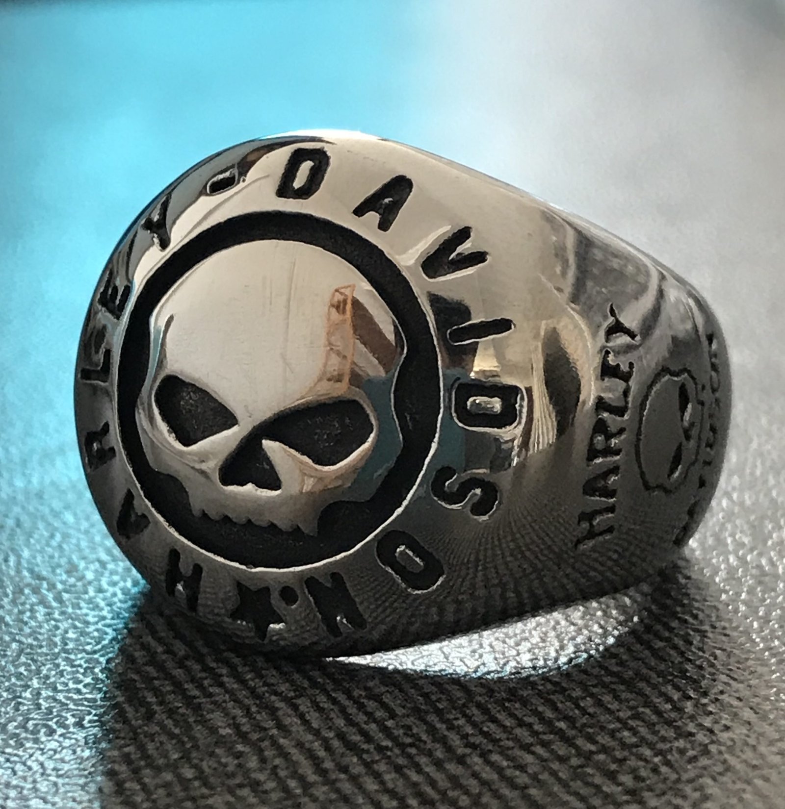 Harley Davidson skull ring