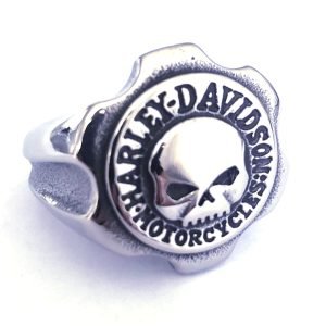 Harley Davidson skull ring