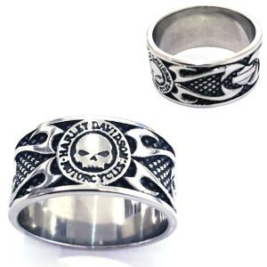 Harley Davidson skull ring
