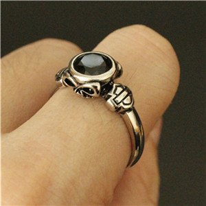 Harley Davidson black gem ring