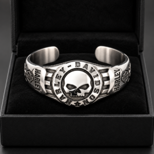 Cross emblem heavy chain biker bracelet