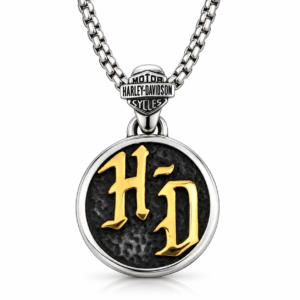 HD Monogram Round Pendant motorcycle rider inspired jewelry