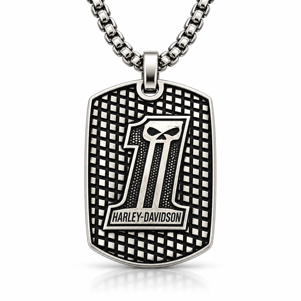 Number One Dog Tag Pendant motorcycle rider inspired jewelry